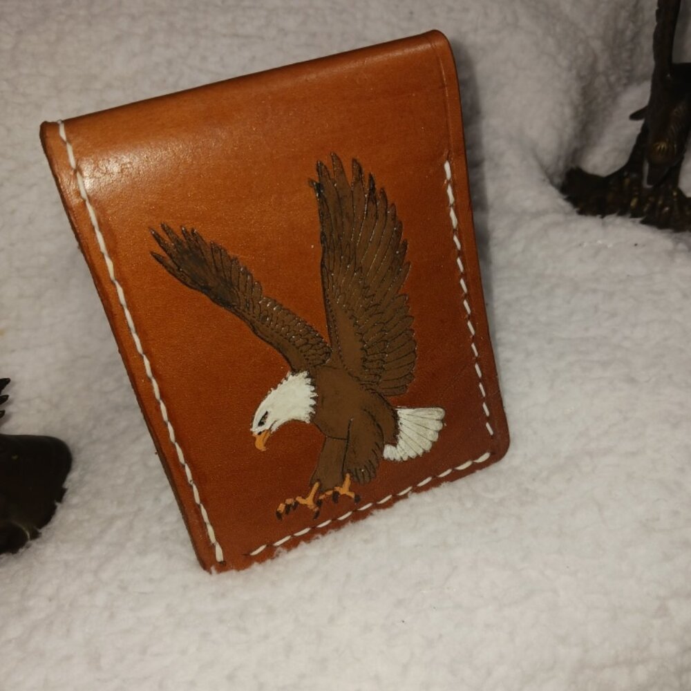 Carved Eagle Wallet - Hand Crafted